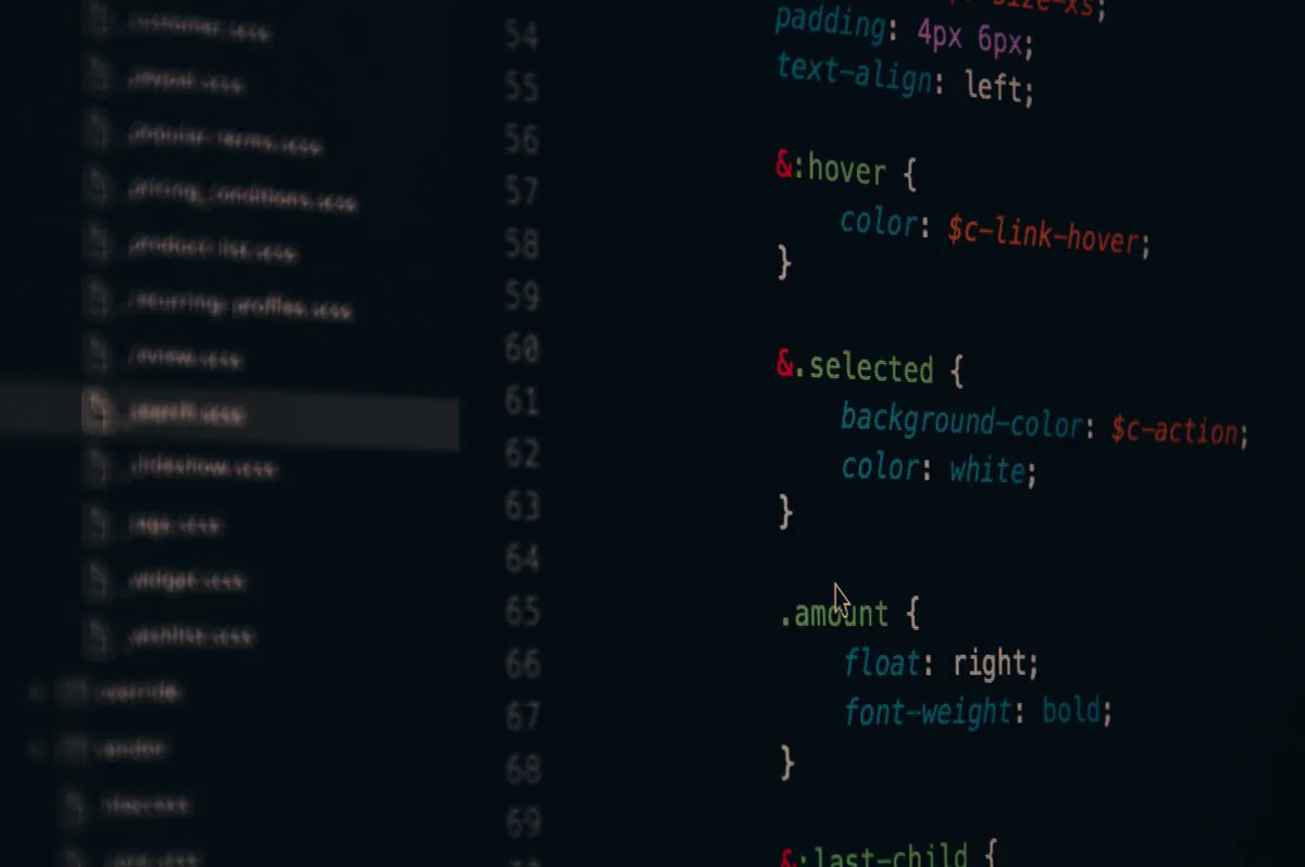 Colorful source code on a computer screen
