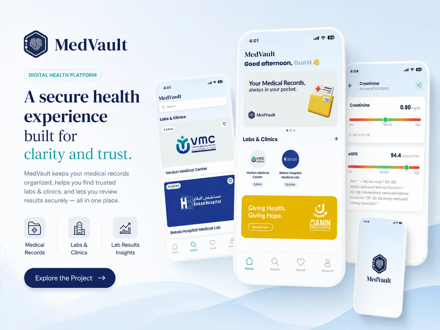 MedVault: patient app and cloud lab system