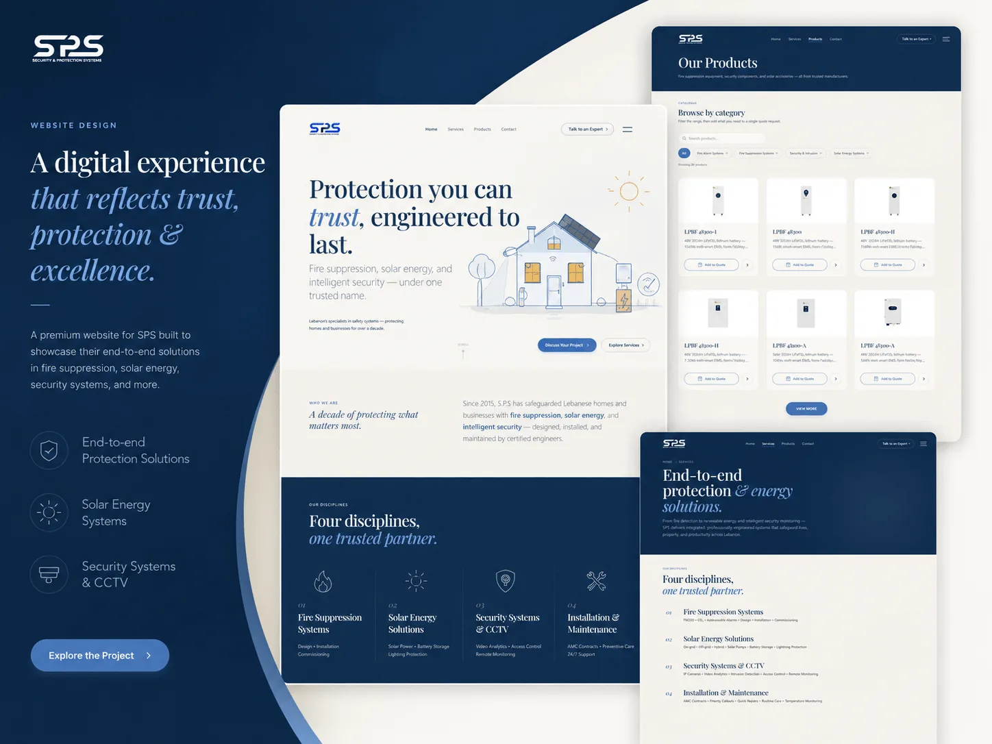 SPS — security and solar engineering website and ERP